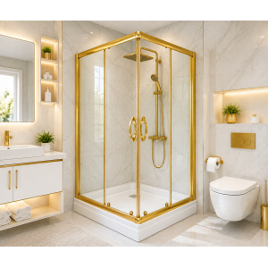 Gold Seri Duşakabin Kare Duştekneli  ND625