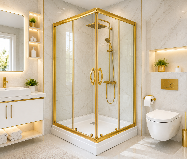Gold Seri Duşakabin Kare Duştekneli  ND625