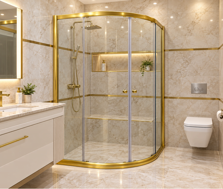 Gold Seri Duşakabin Oval Teknesiz ND628