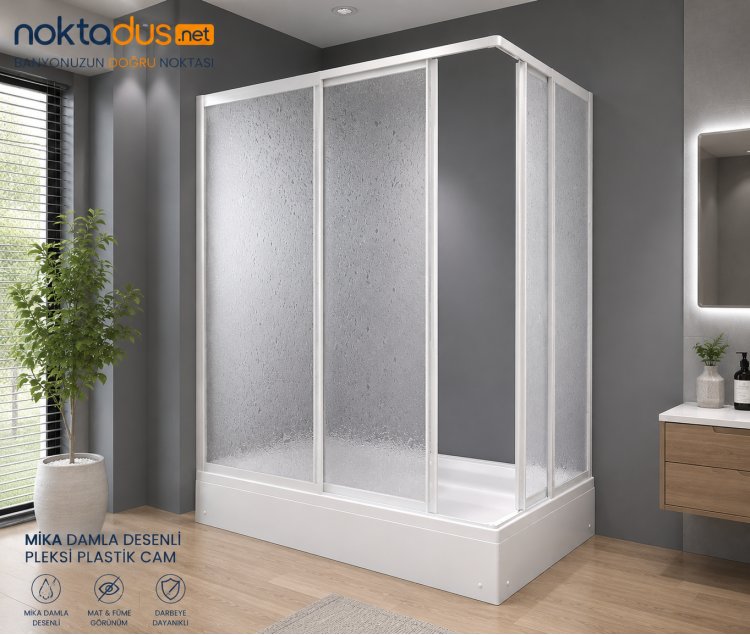 Mika Camlı Duşakabin + Duşteknesi ND302